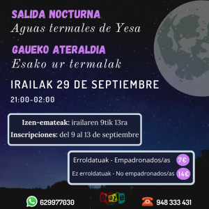 GAUEKO ATERALDIA: “ESAKO UR TERMALETARA”
