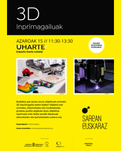 “3D INPRIMAGAILUAK” IKASTAROA. SAREAN EUSKERAZ.